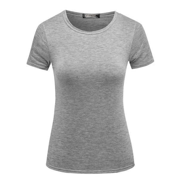 Fashion Short Sleeve Women Gray T Shirt