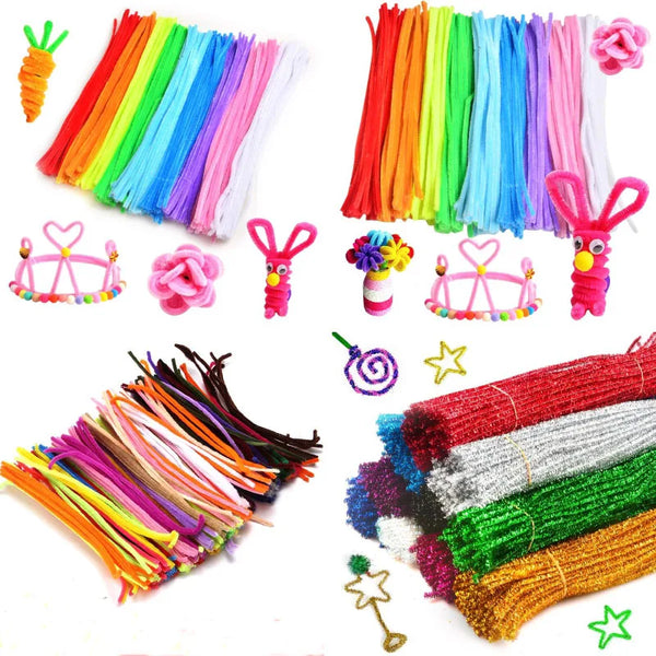 Kids Plush Educational Colorful Pipe Cleaner Toys Handmade DIY Craft Supplies