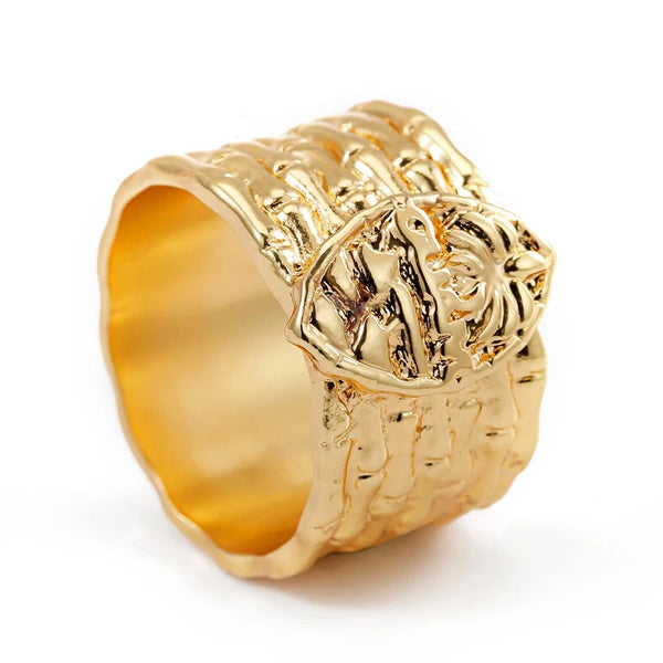 Flower Design Gold Plated Rings