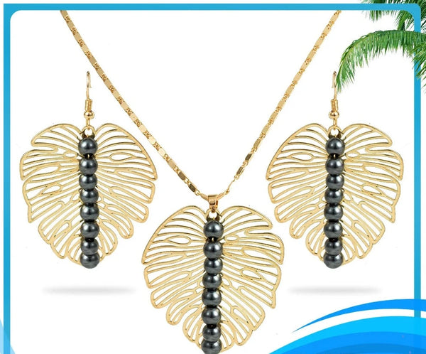 Pearl Leaf Jewelry Sets