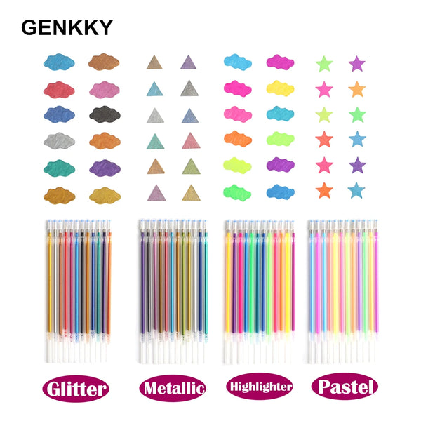 12/24/36/48 Colors Flash Gel Pen Highlight Cute Candy Color Full Shinning Refill For Children Painting Graffiti Art Supply