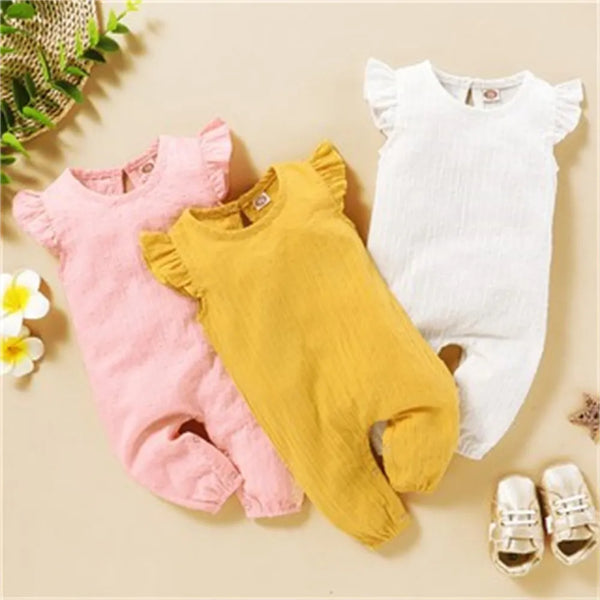 Baby Girl Ruffle Sleeve Romper Casuals Jumpsuit