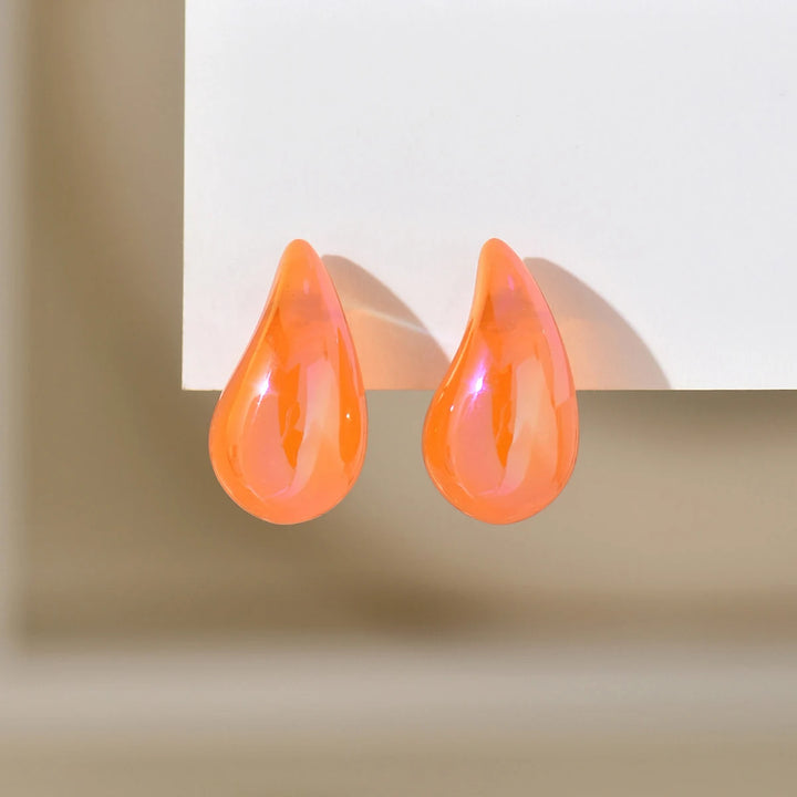 Acrylic Chunky Teardrop Stud Earrings