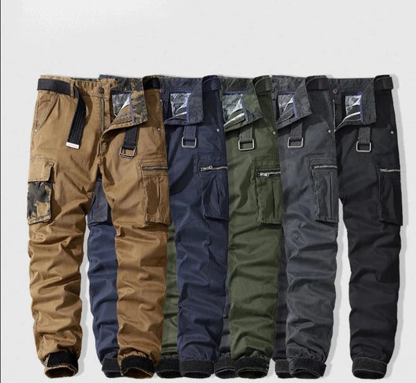 Men's Military Trousers Casual Cotton Solid Color Cargo Pants