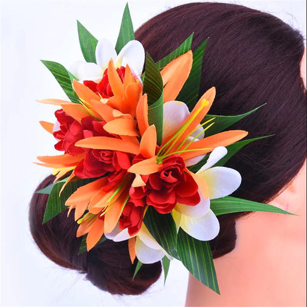 Artificial Silk  & Plumeria Hair Clip