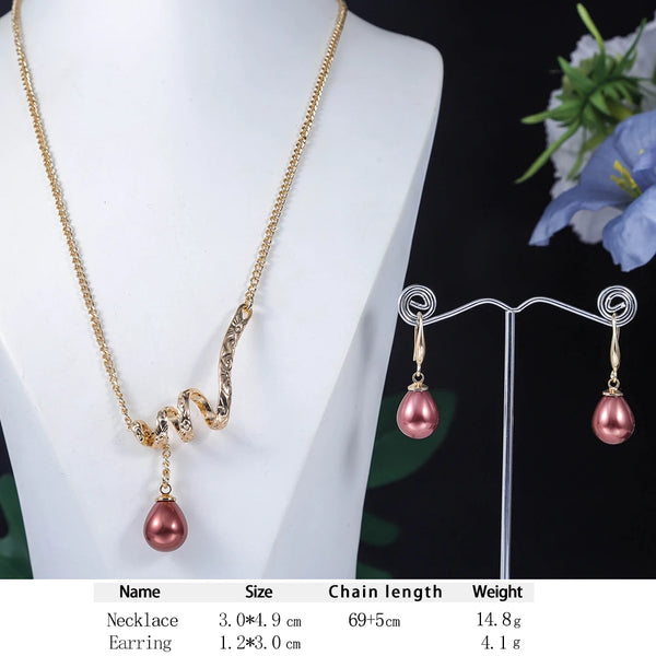 Gold Plated Metal Pearl Jewelry Sets