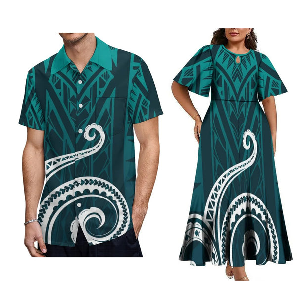 Polynesian Teardrop Neck Couples Wear