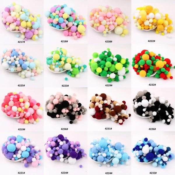 DIY Soft PomPoms Balls Wedding Decoration Glue on Cloth Accessories