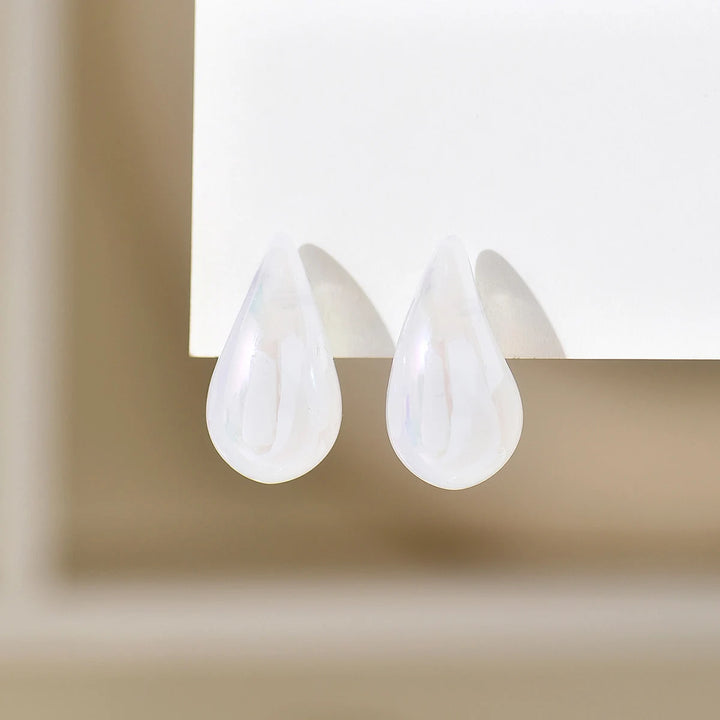 Acrylic Chunky Teardrop Stud Earrings