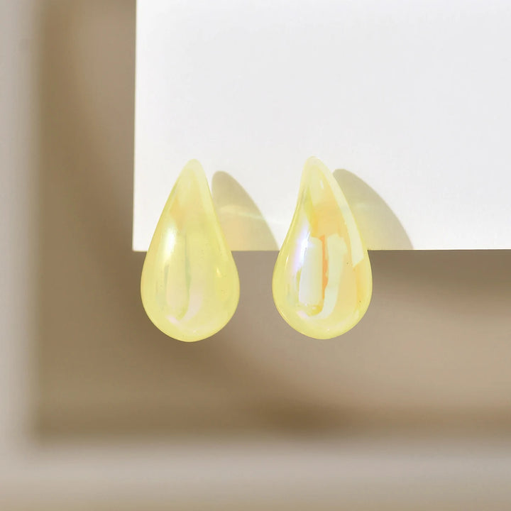 Acrylic Chunky Teardrop Stud Earrings