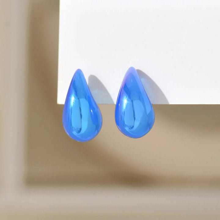 Acrylic Chunky Teardrop Stud Earrings