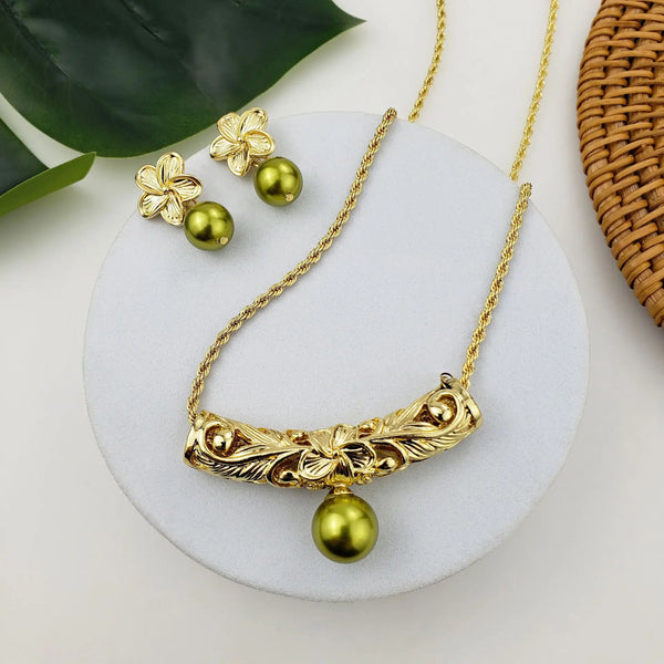 Long Barrel Floral Jewelry Sets for Women