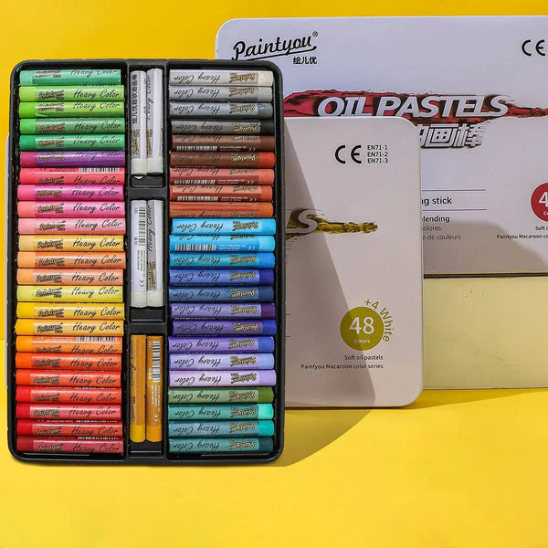 Super Soft Oil Pastel Metal Box Set 52 Professional Painting Drawing