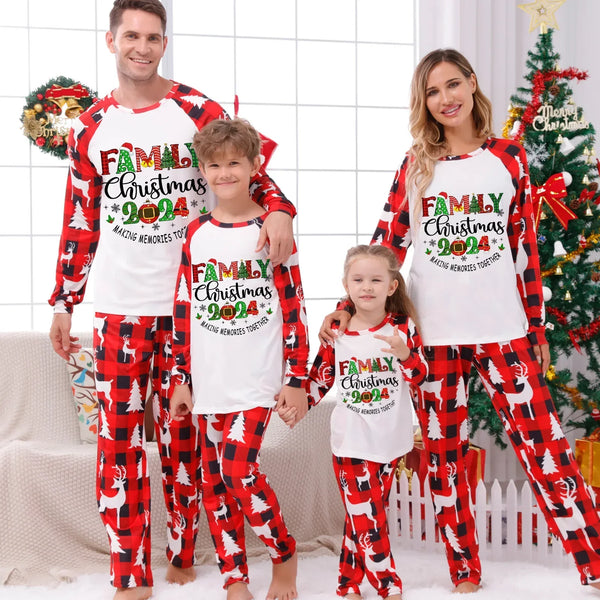 Family Matching Sets Soft Warm Sleepwear Xmas Look