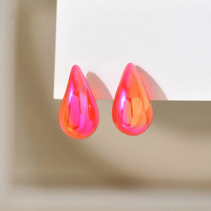 Acrylic Chunky Teardrop Stud Earrings