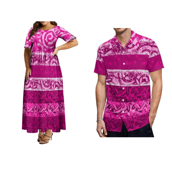 Polynesian Design Couple Outfit Sets 1