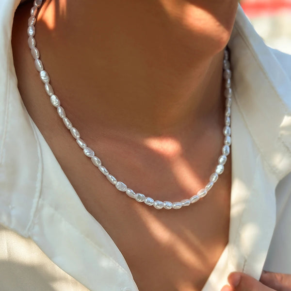 Pearl Beads Short Choker Necklace