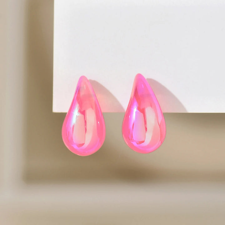 Acrylic Chunky Teardrop Stud Earrings