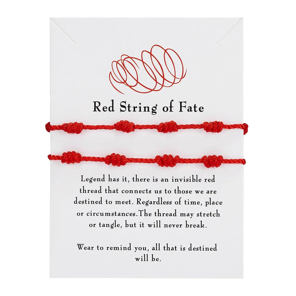 2Pcs/Set 7 Knots Red String Bracelet for Women & Men 