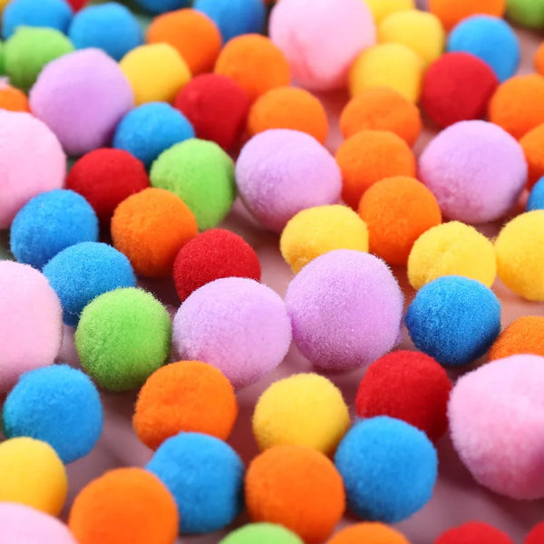 200-1000pcs Multicolor Pompoms Soft Fluffy Plush PomPom Balls Craft