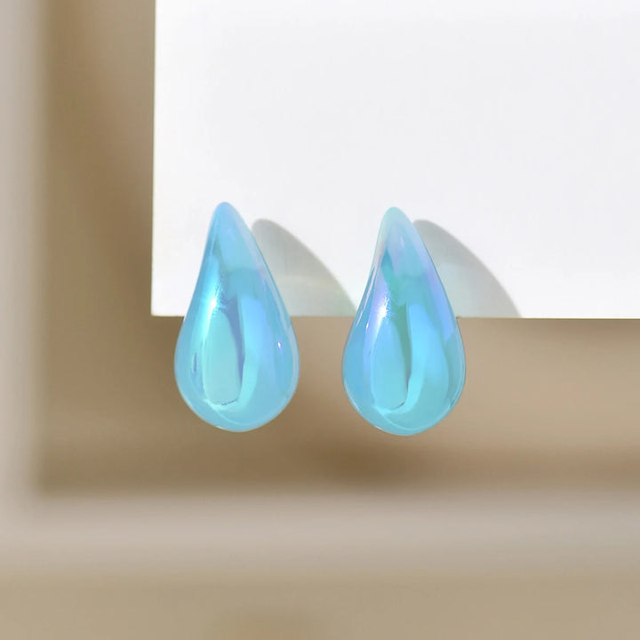 478747Acrylic Chunky Teardrop Stud Earrings1812667