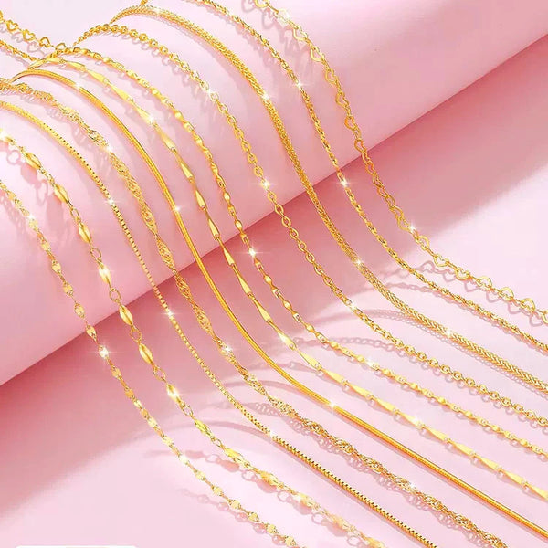 14k Original Gold Color Necklace Chain for Women B