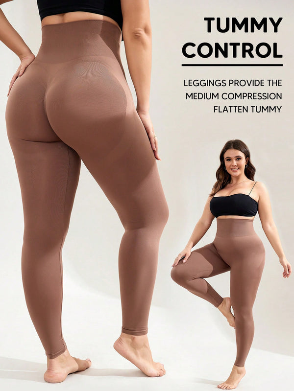 Plus Size High Waist Soft Butt Lifter Shapewear Leggings